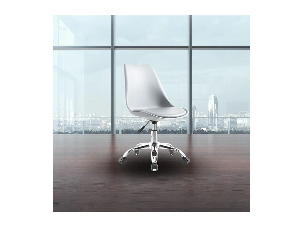 Sedia da ufficio bianca LC719 seduta ergonomica e ruote