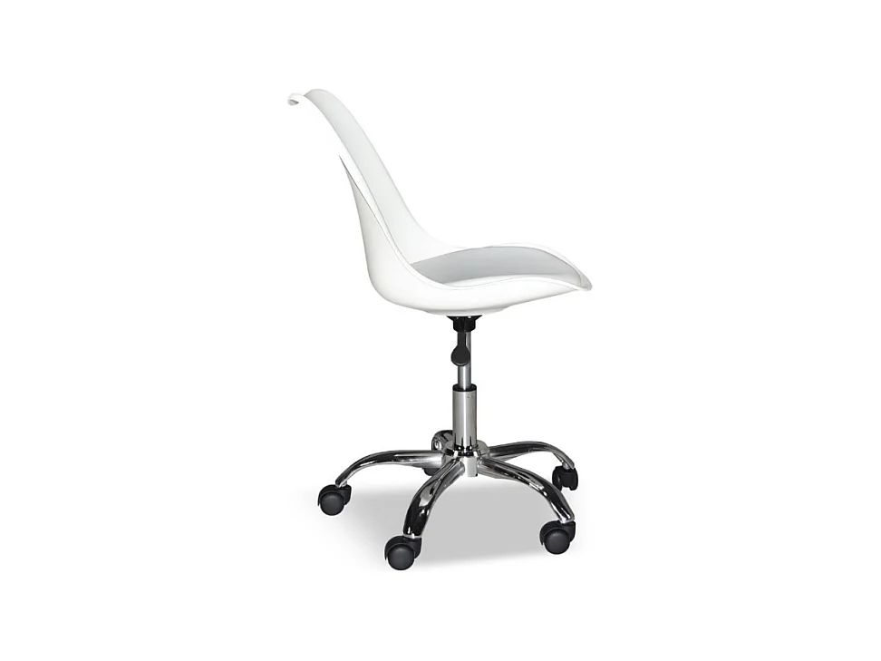 Sedia da ufficio bianca LC719 seduta ergonomica e ruote