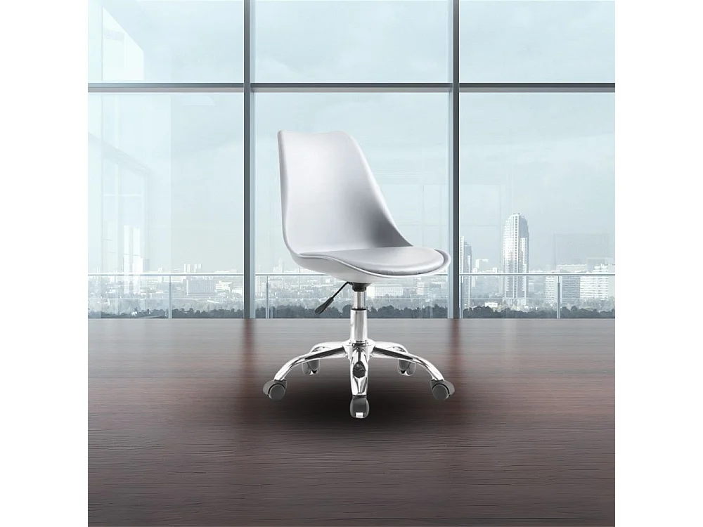 Sedia da ufficio bianca LC719 seduta ergonomica e ruote