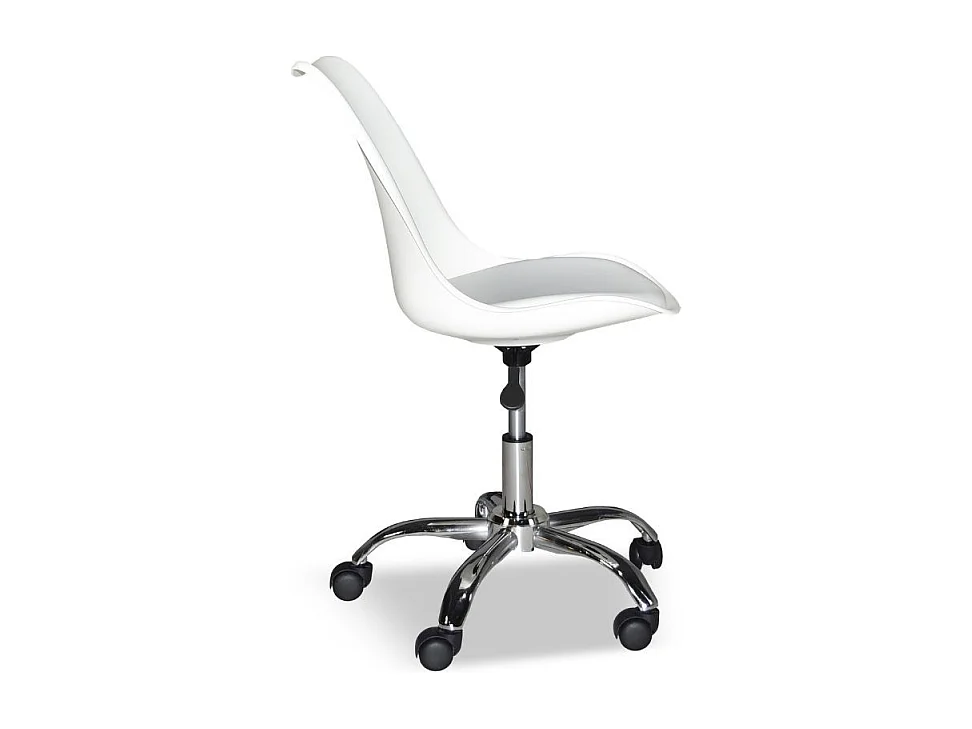 Sedia da ufficio bianca LC719 seduta ergonomica e ruote