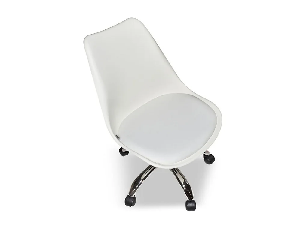 Sedia da ufficio bianca LC719 seduta ergonomica e ruote