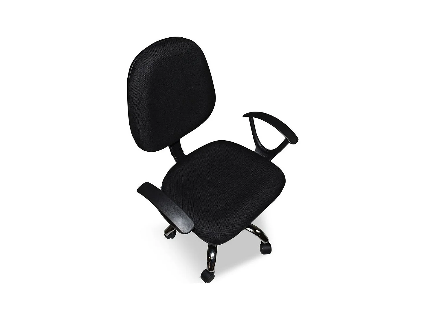 Poltrona da ufficio con ruote CR131 in tessuto nero e base cromata