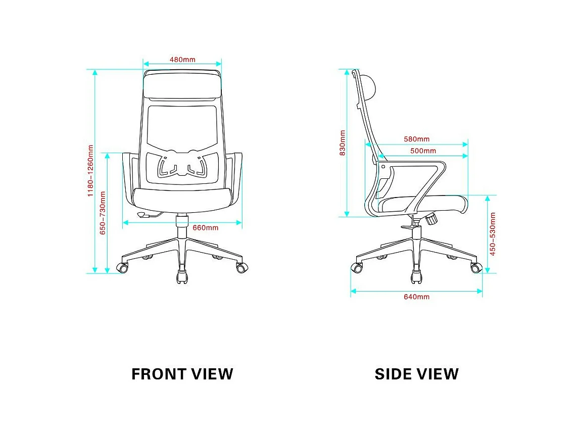 Poltrona ufficio Pasco colore nero schienale alto traforato