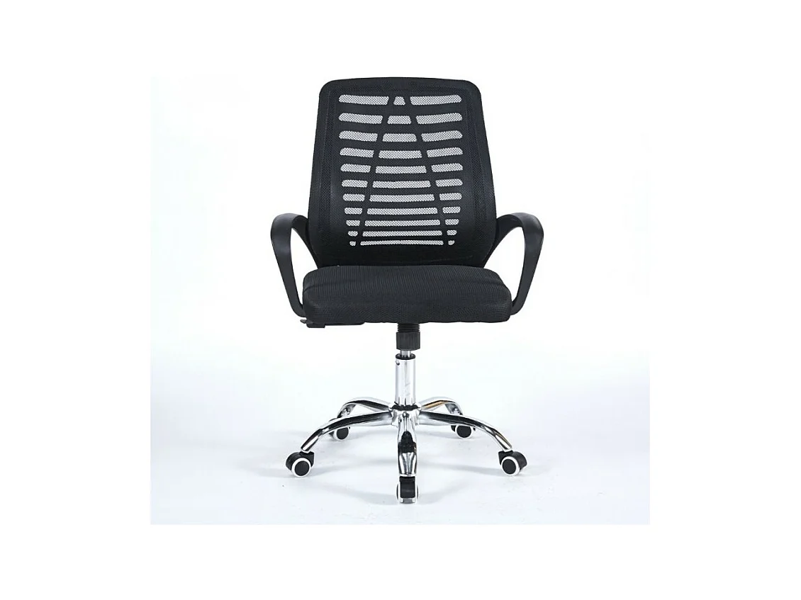 Poltrona operativa per ufficio nera con base cromata NewBisk