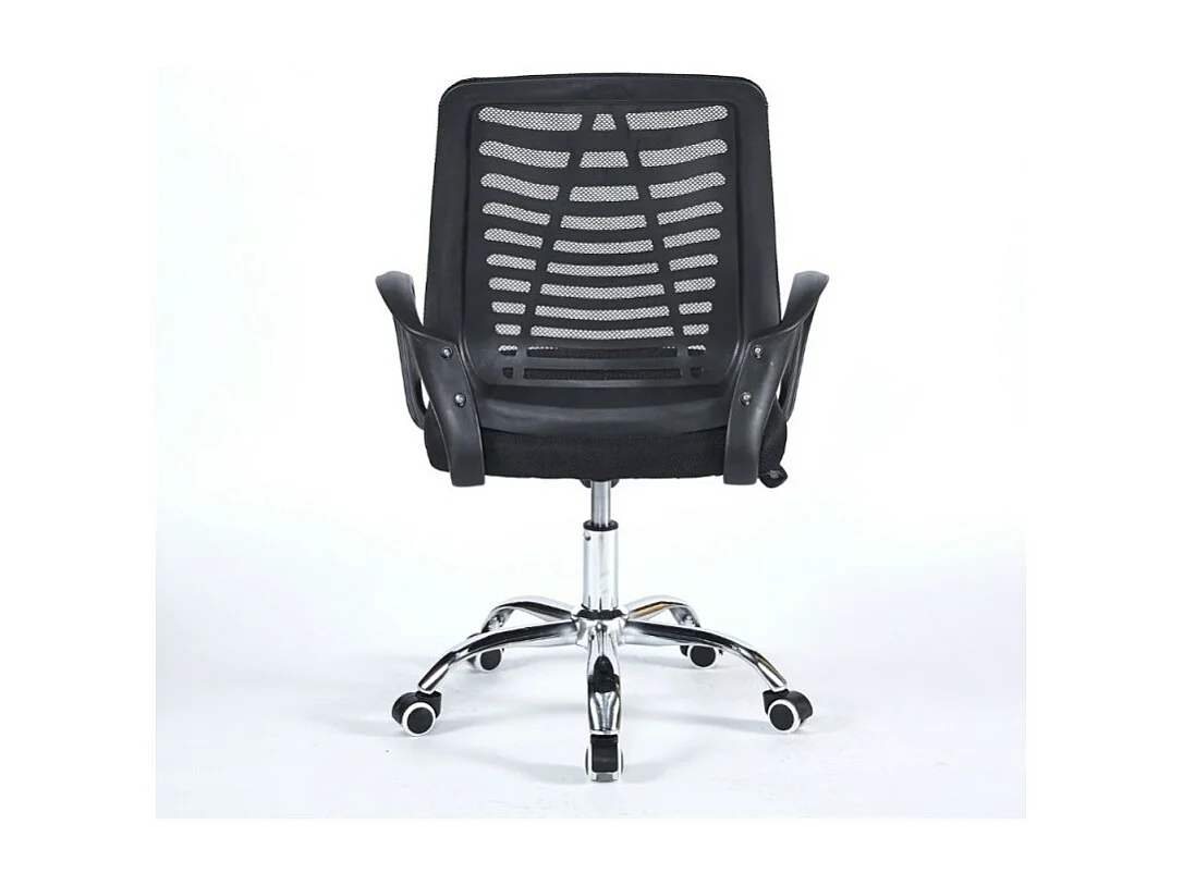 Poltrona operativa per ufficio nera con base cromata NewBisk