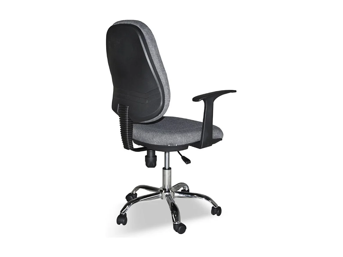 Poltrona da ufficio CR415 tessuto grigio base cromata con ruote