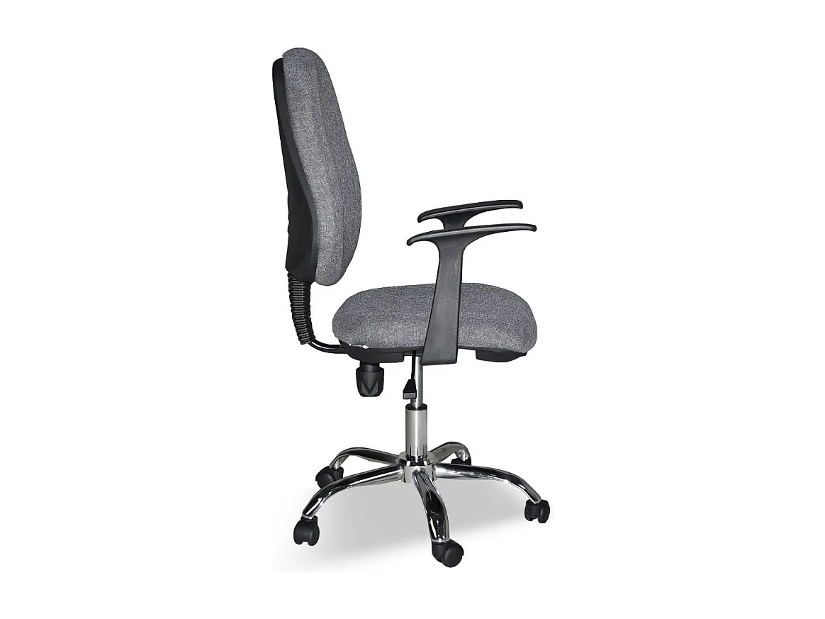 Poltrona da ufficio CR415 tessuto grigio base cromata con ruote