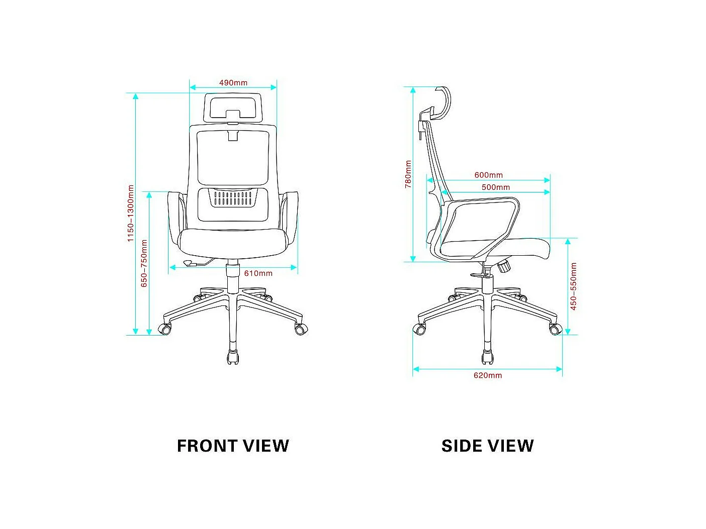 Poltrona ufficio Ica colore grigio poggiatesta regolabile e schienale traforato