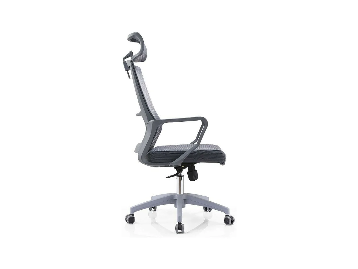 Poltrona ufficio Ica colore grigio poggiatesta regolabile e schienale traforato