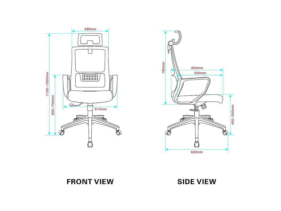 Poltrona ufficio Ica colore grigio poggiatesta regolabile e schienale traforato