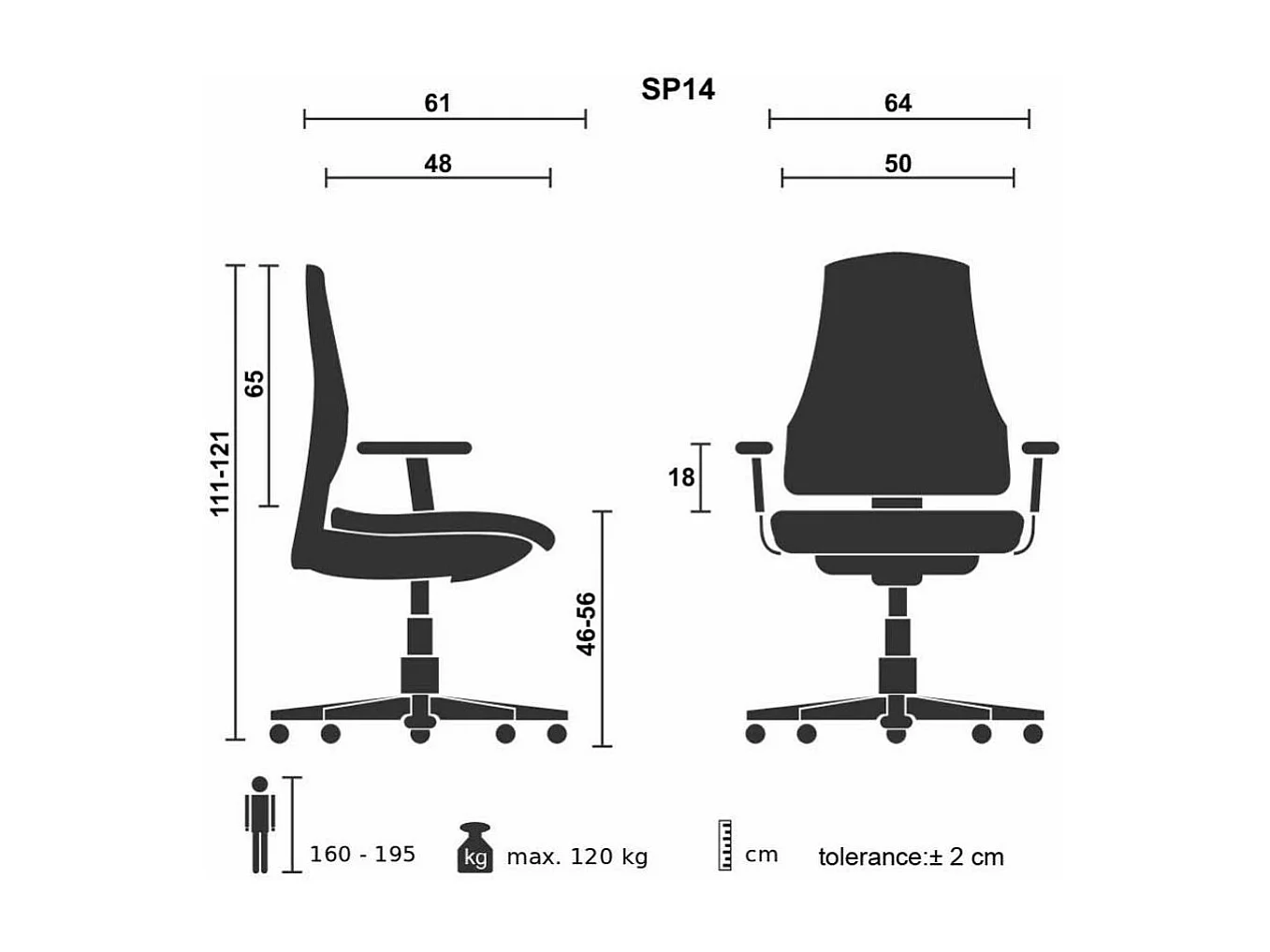 Poltrona ufficio braccioli regolabili Spring colore nero