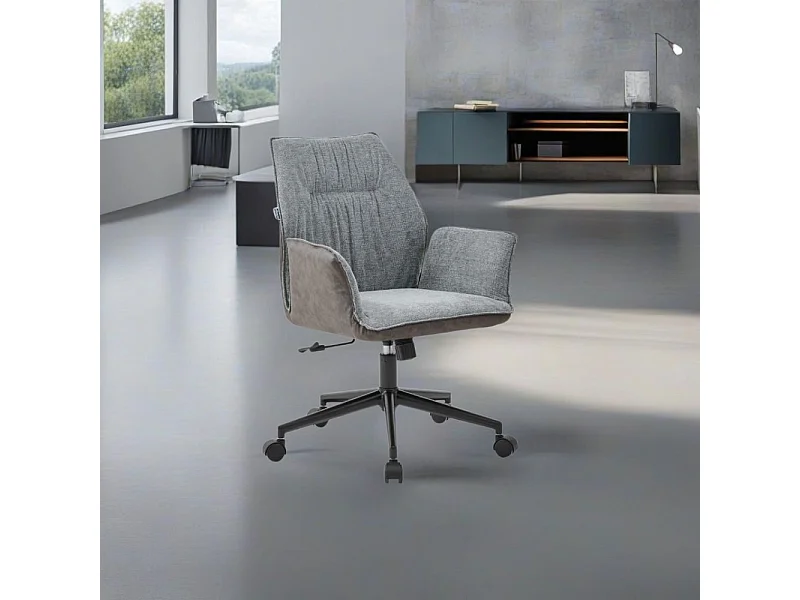 Poltrona girevole Citra grigio e retro elephant con base nera