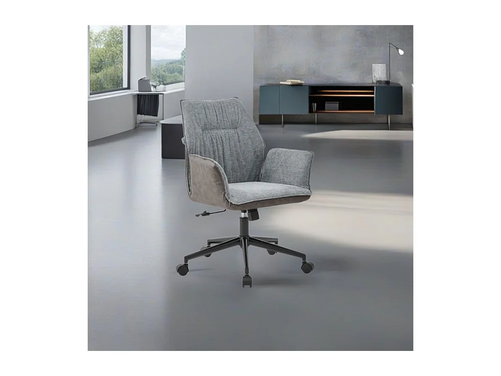 Poltrona girevole Citra grigio e retro elephant con base nera