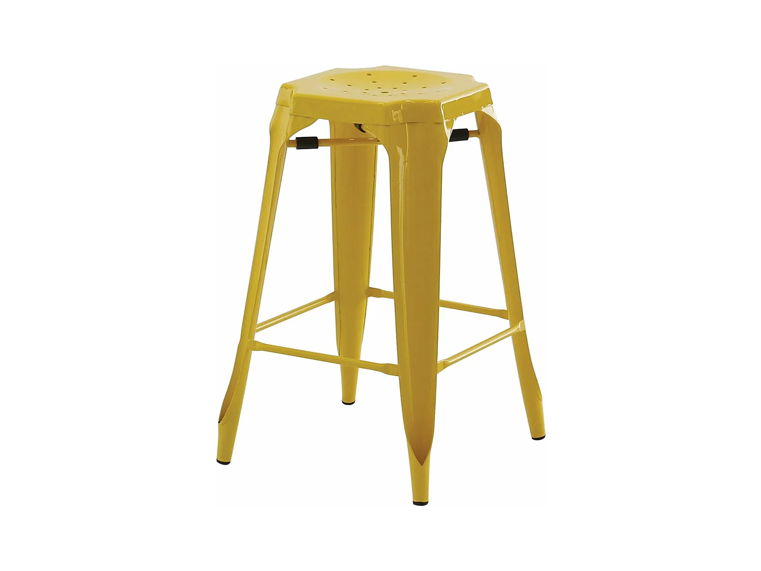 Tabouret de bar jaune h75cm INDUS