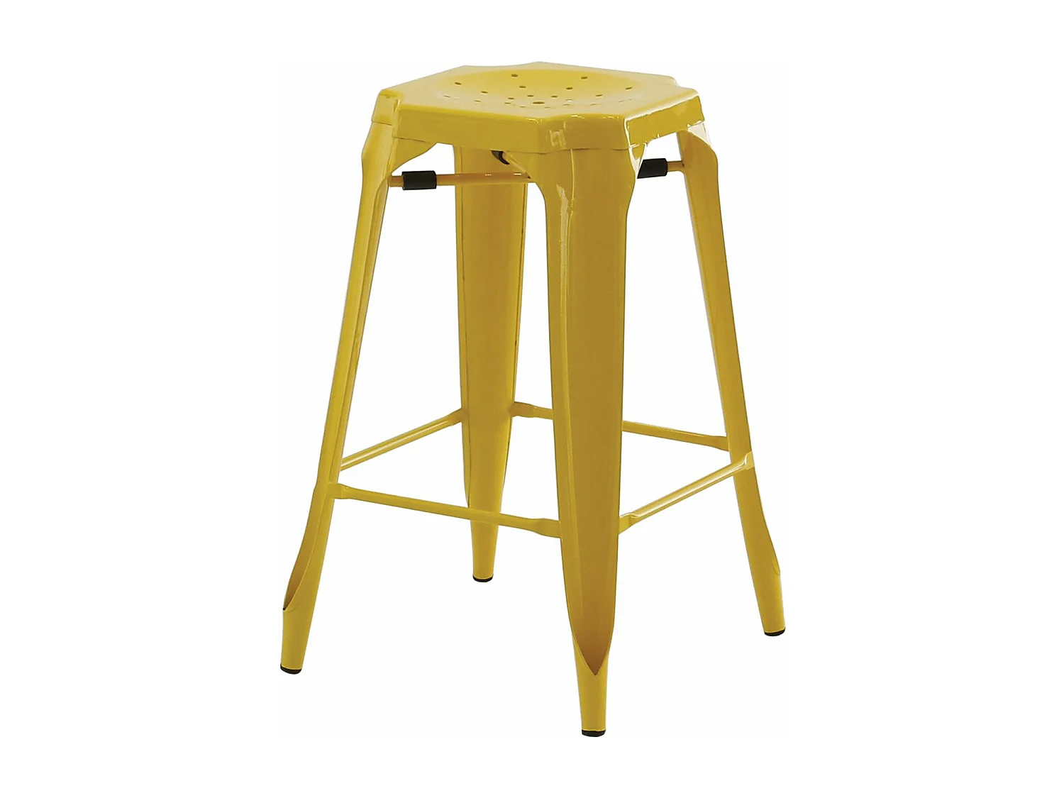 Tabouret de bar jaune h75cm INDUS