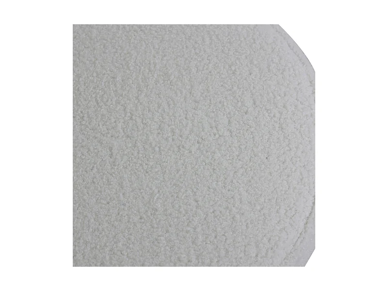 Tabouret tissu effet laine bouclette écru Popy