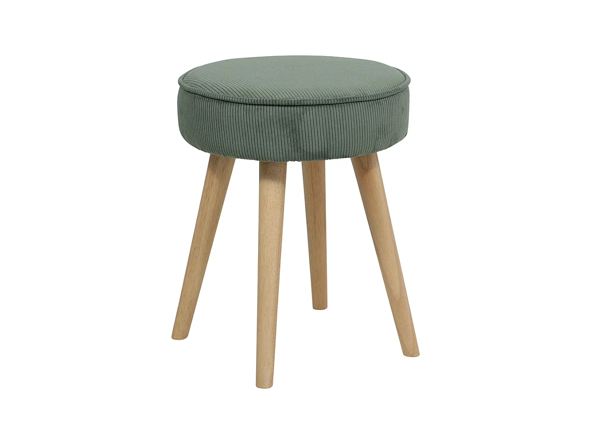 Tabouret velours côtelé vert foncé Popy