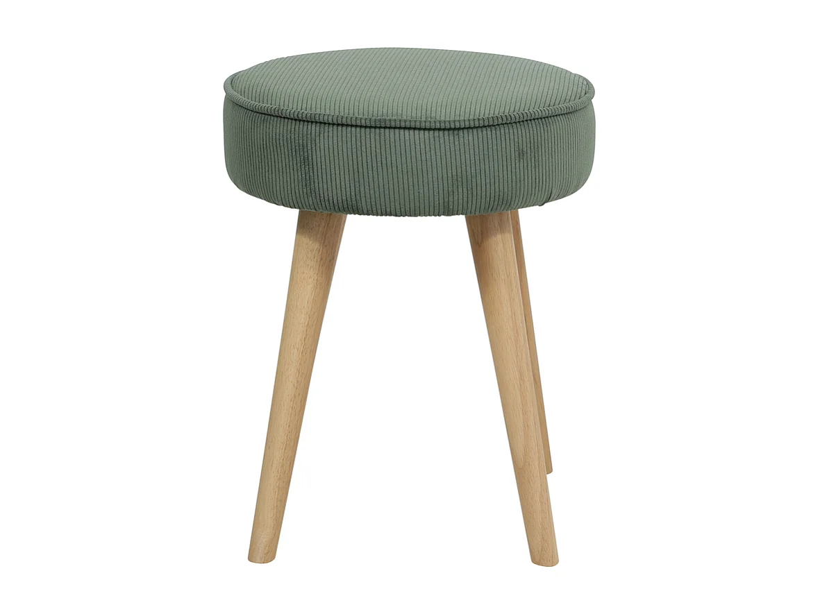 Tabouret velours côtelé vert foncé Popy
