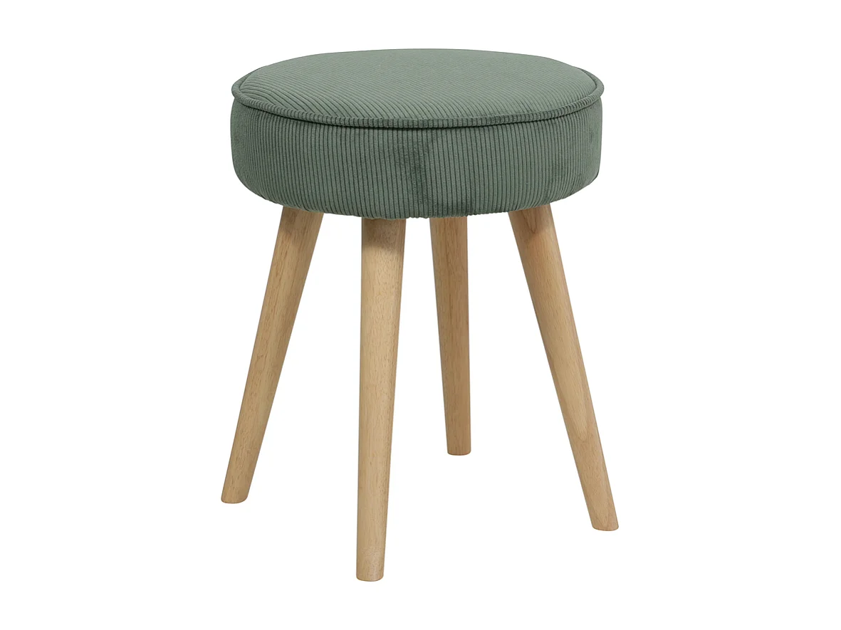 Tabouret velours côtelé vert foncé Popy