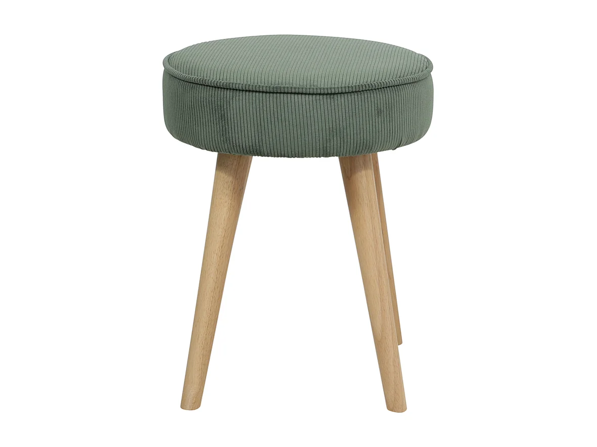 Tabouret velours côtelé vert foncé Popy