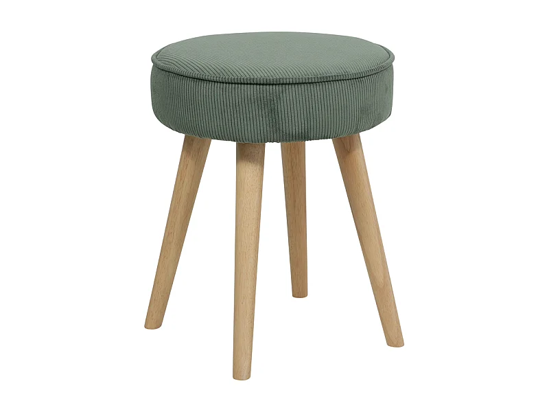 Tabouret velours côtelé vert foncé Popy