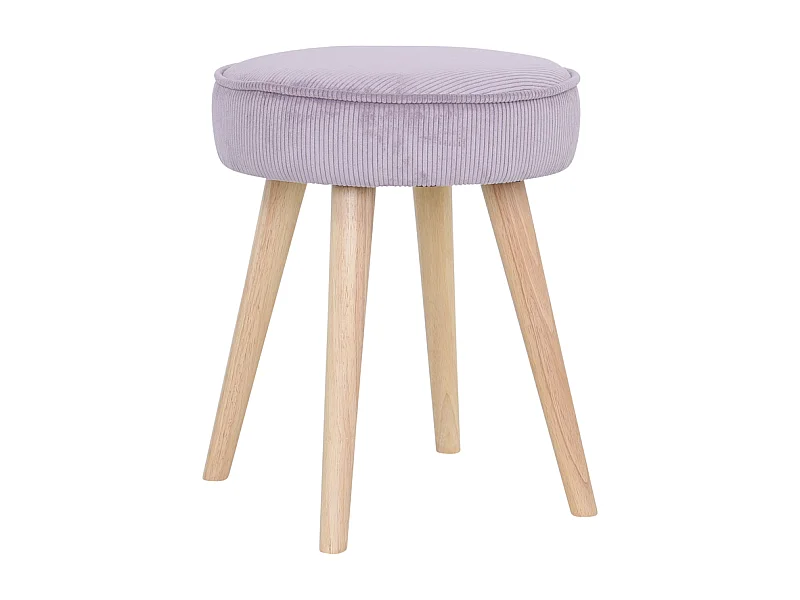 Tabouret velours côtelé lilas Popy