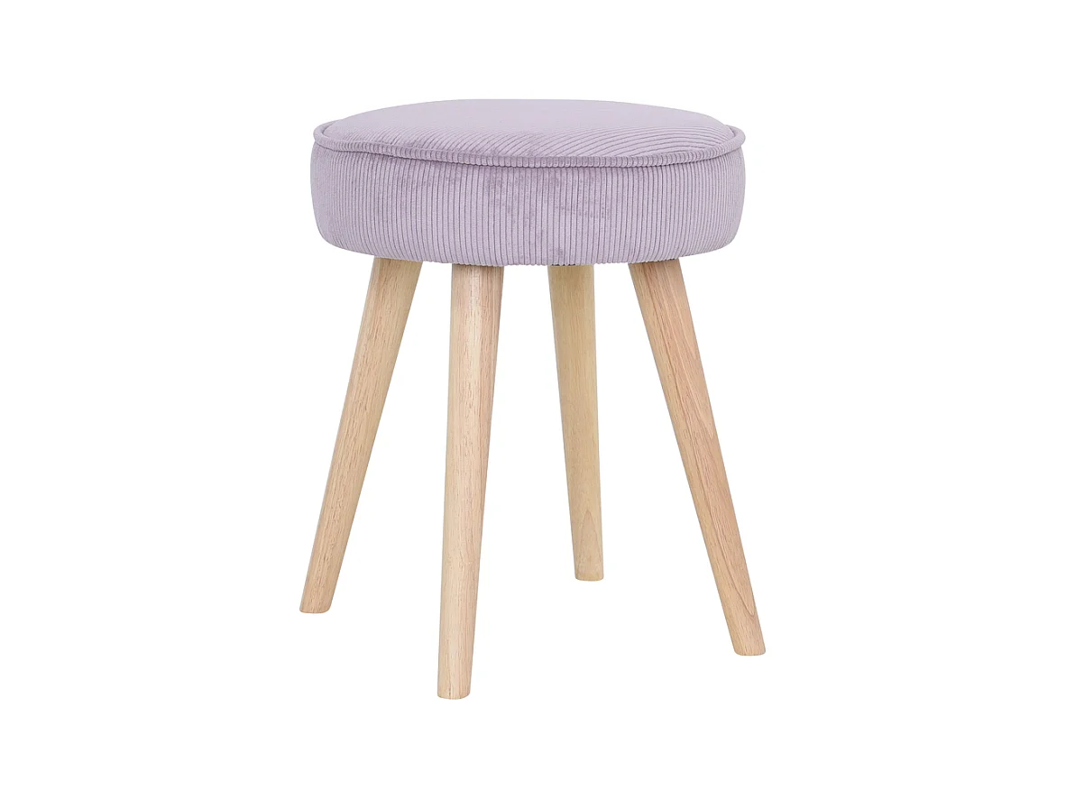 Tabouret velours côtelé lilas Popy