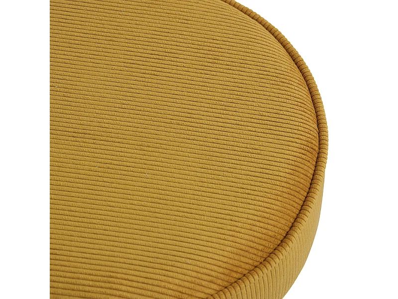 Tabouret velours côtelé abricot Popy