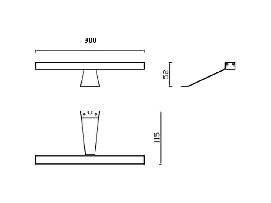 Lampada LED per bagno Kyra 300 mm colore nero