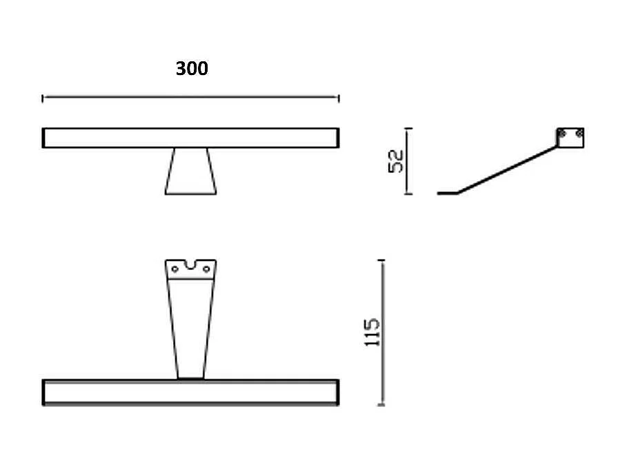 Lampada LED per bagno Kyra 300 mm colore nero