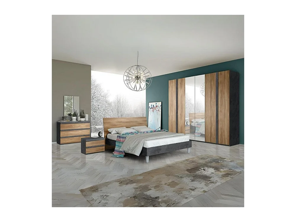 Camera da letto noce dark e antracite Borghese