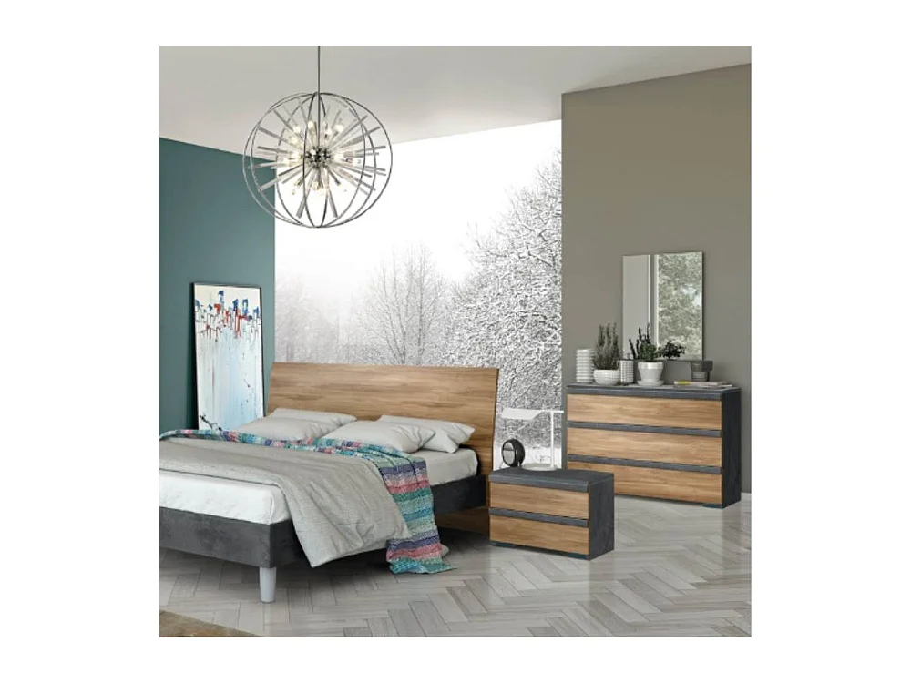 Camera da letto noce dark e antracite Borghese