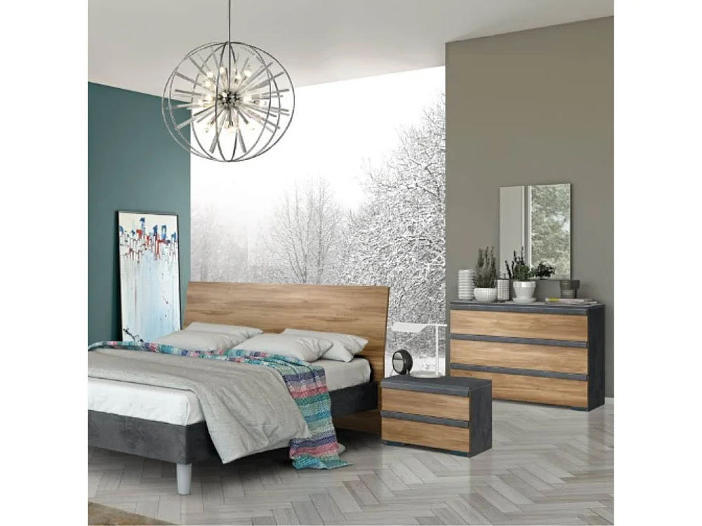 Camera da letto noce dark e antracite Borghese