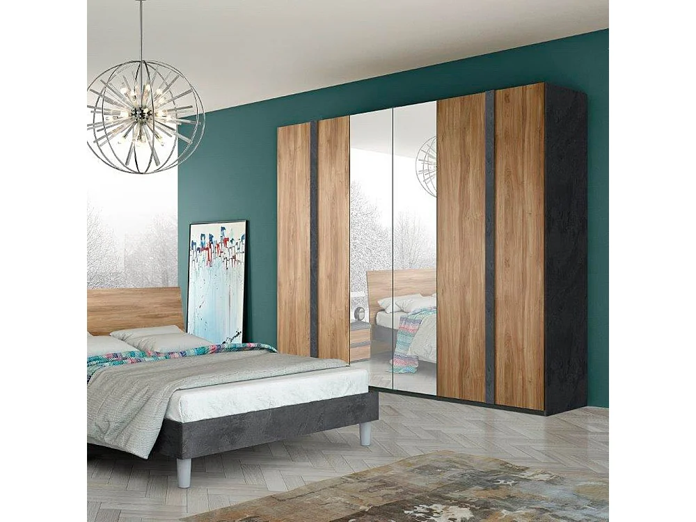 Camera da letto noce dark e antracite Borghese
