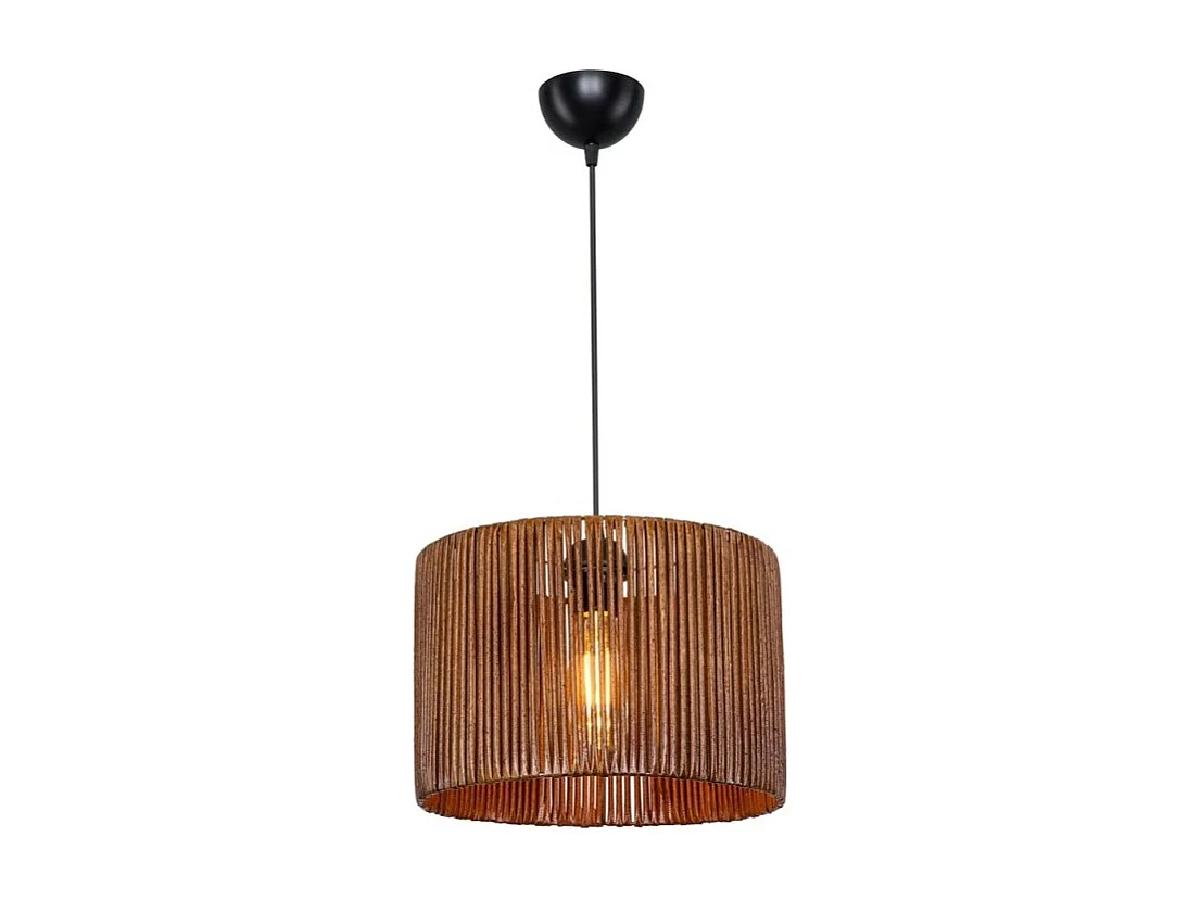 Lampada a sospensione in carta stile rustico Roya ASZ1700 colore marrone