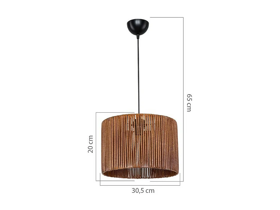 Lampada a sospensione in carta stile rustico Roya ASZ1700 colore marrone