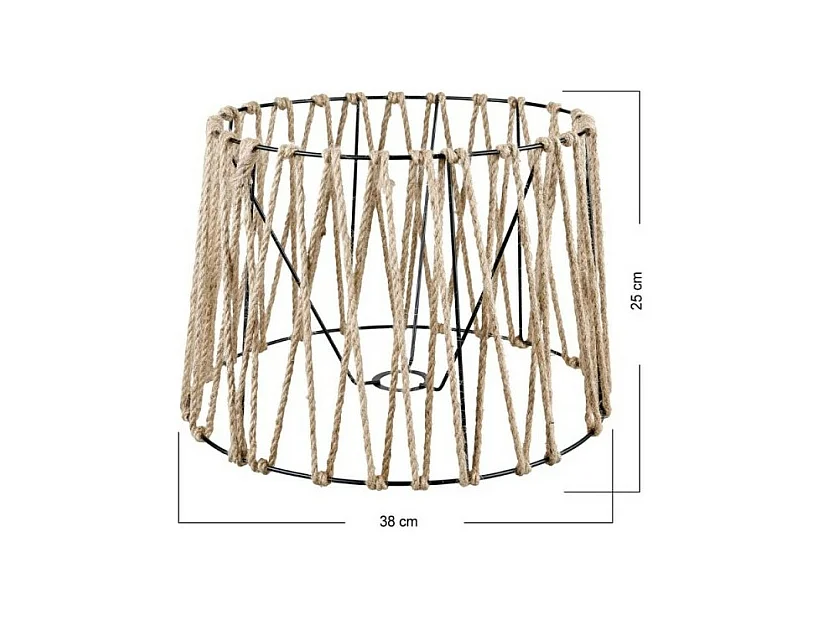 Lampada da terra treppiede nero con paralume in iuta DECONE1188