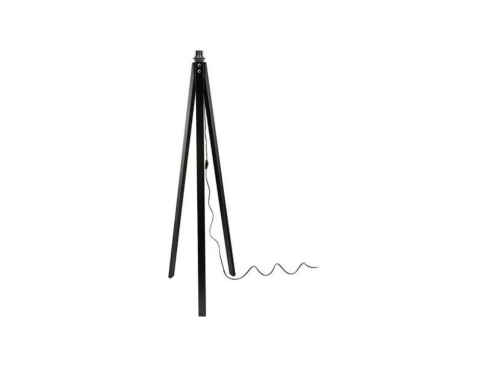 Lampada da terra treppiede nero con paralume in iuta DECONE1188