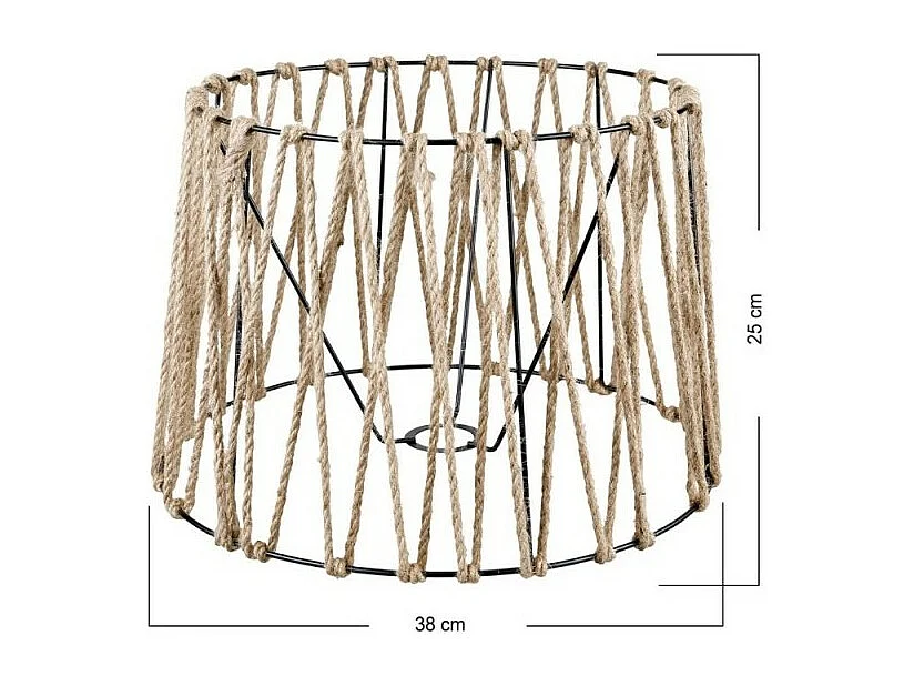 Lampada da terra treppiede nero con paralume in iuta DECONE1188