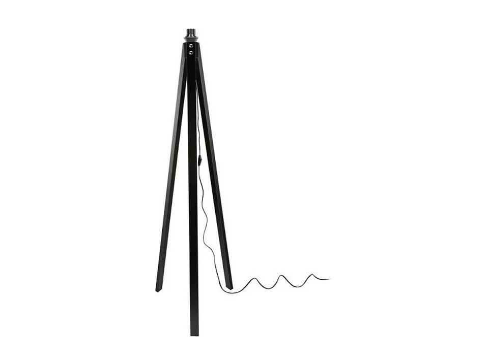 Lampada da terra treppiede nero con paralume in iuta DECONE1188