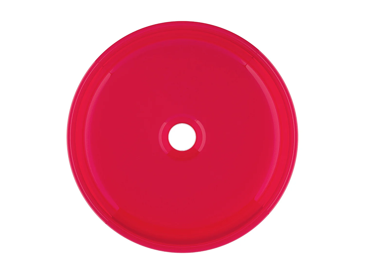 Vasque à poser ronde translucide en résine - 40 cm - Rouge - SPAVO