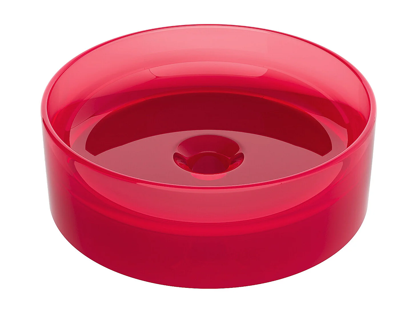 Vasque à poser ronde translucide en résine - 40 cm - Rouge - SPAVO