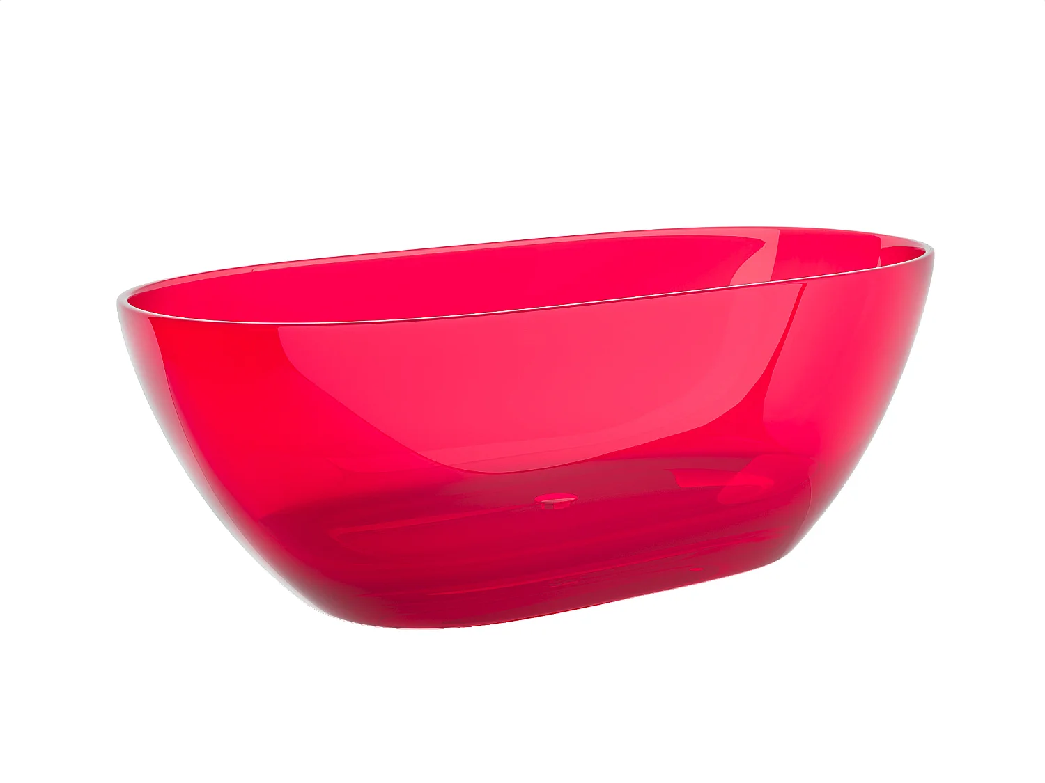 Genomskinligt fristående badkar - 292L - 160 x 72 x 56 cm - Rött - Harts - SPAVO