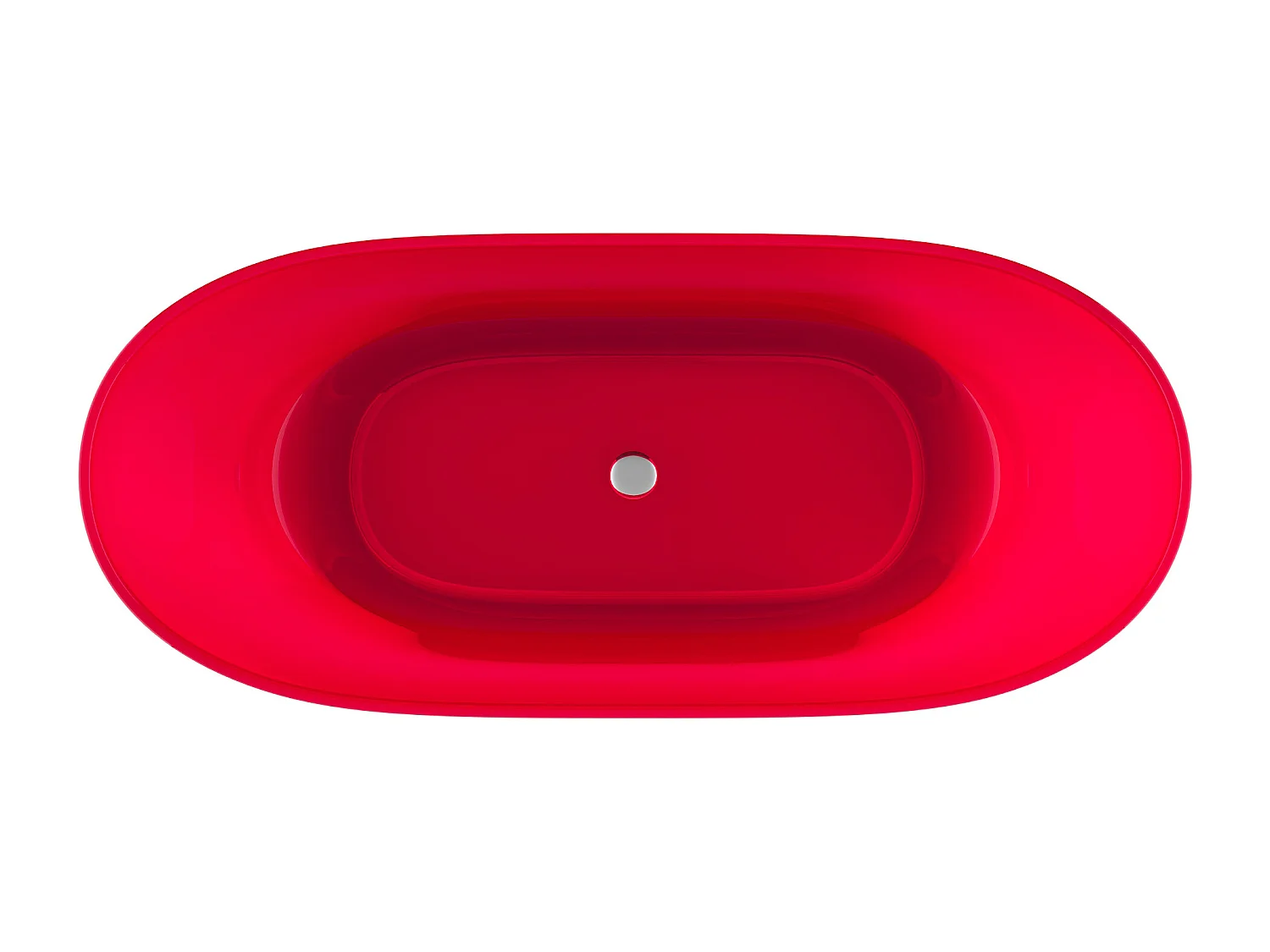 Genomskinligt fristående badkar - 292L - 160 x 72 x 56 cm - Rött - Harts - SPAVO