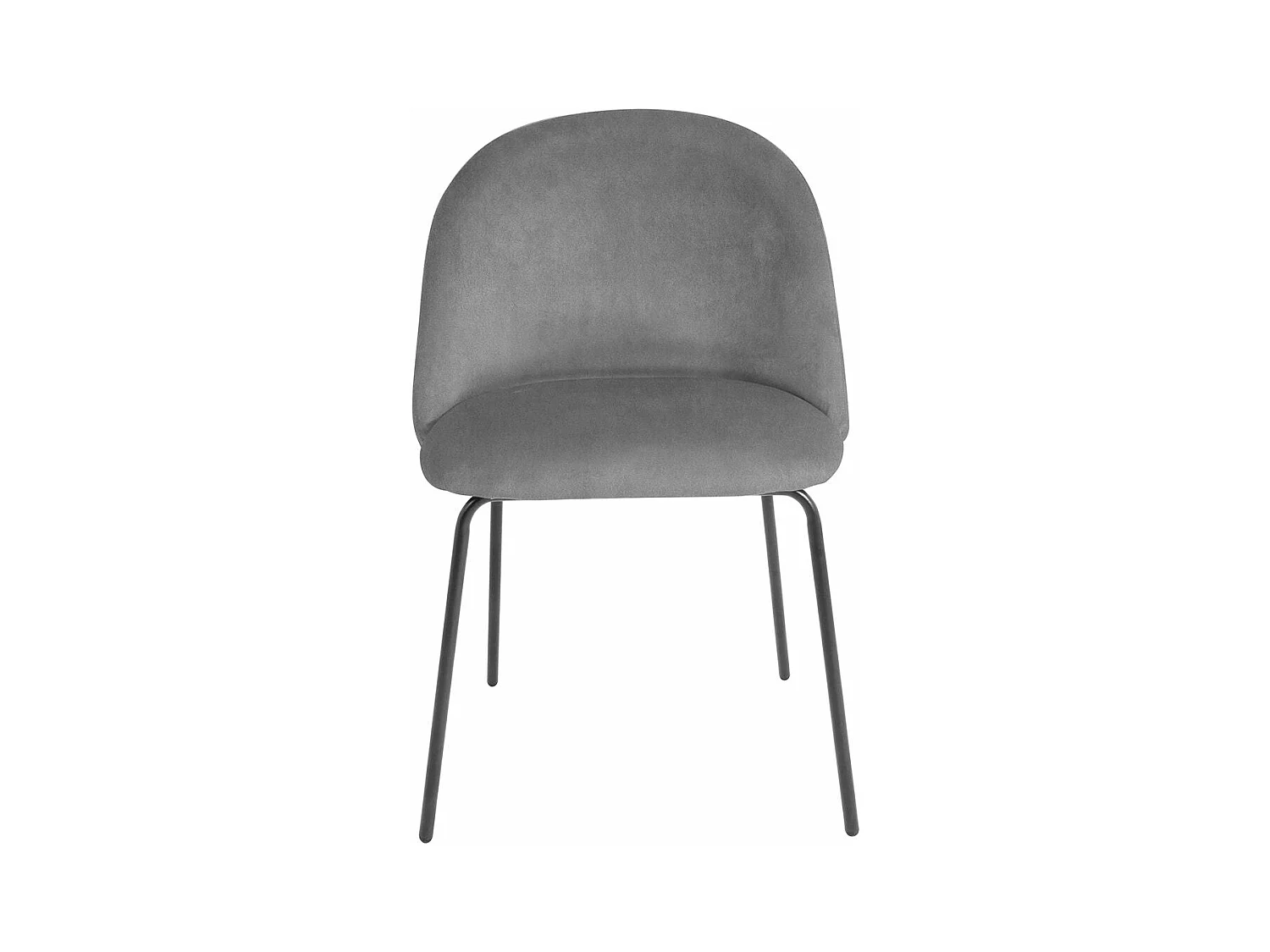 Chaise repas velours gris clair YATA