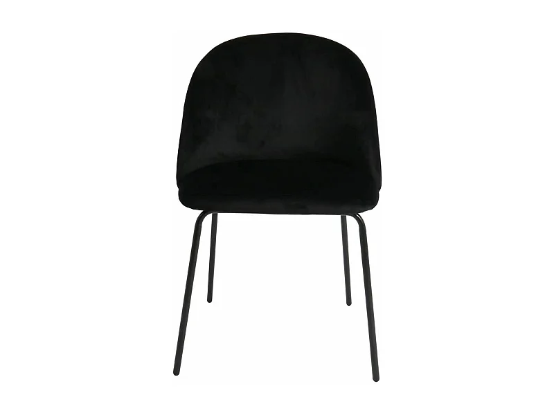 Chaise repas velours noir YATA