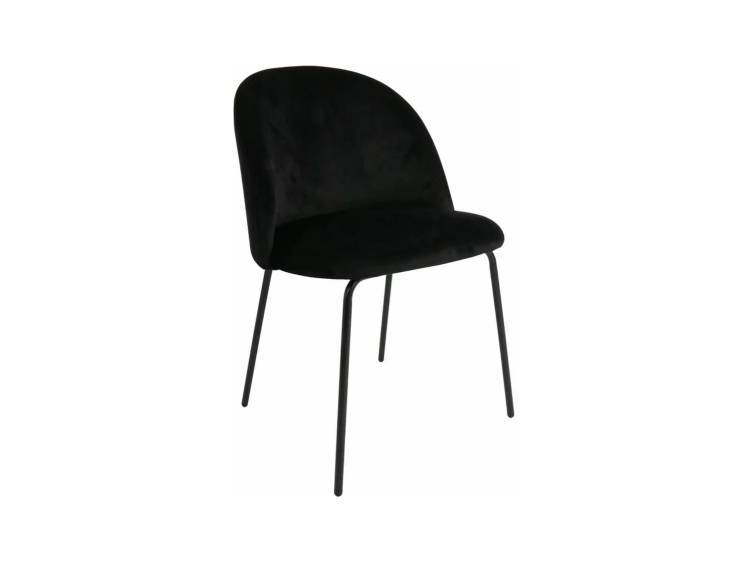 Chaise repas velours noir YATA