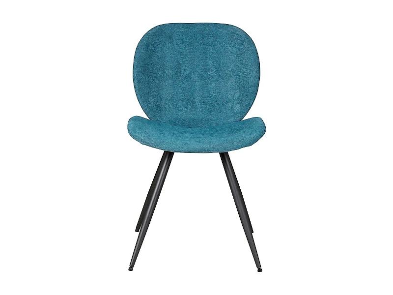 Chaise repas tissu bleu canard Zinia