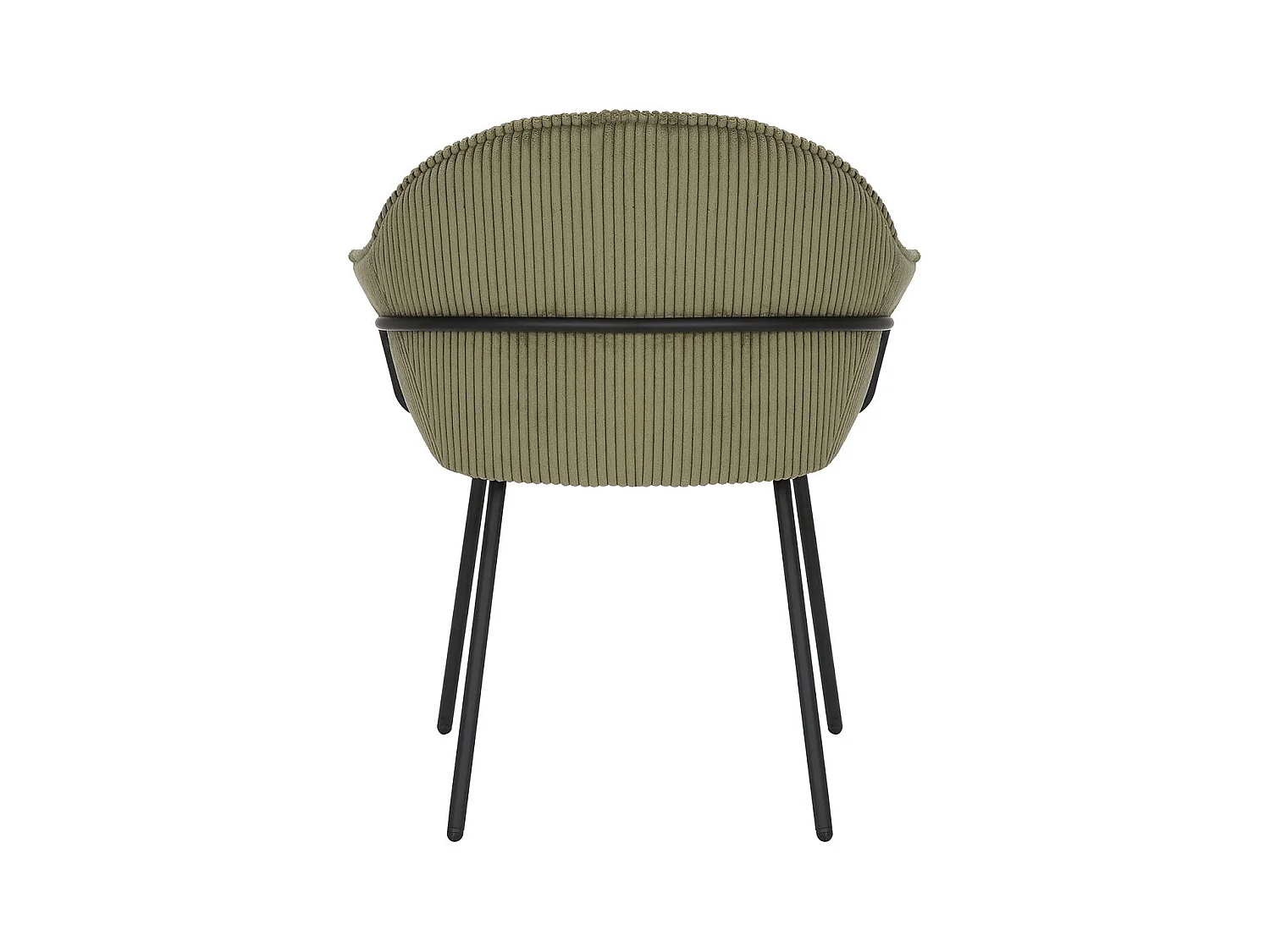 Chaise accoudoirs velours côtelé à grosses côtes kaki