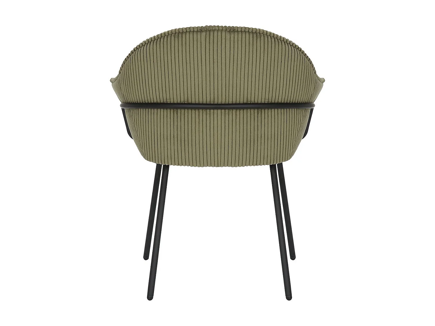 Chaise accoudoirs velours côtelé à grosses côtes kaki